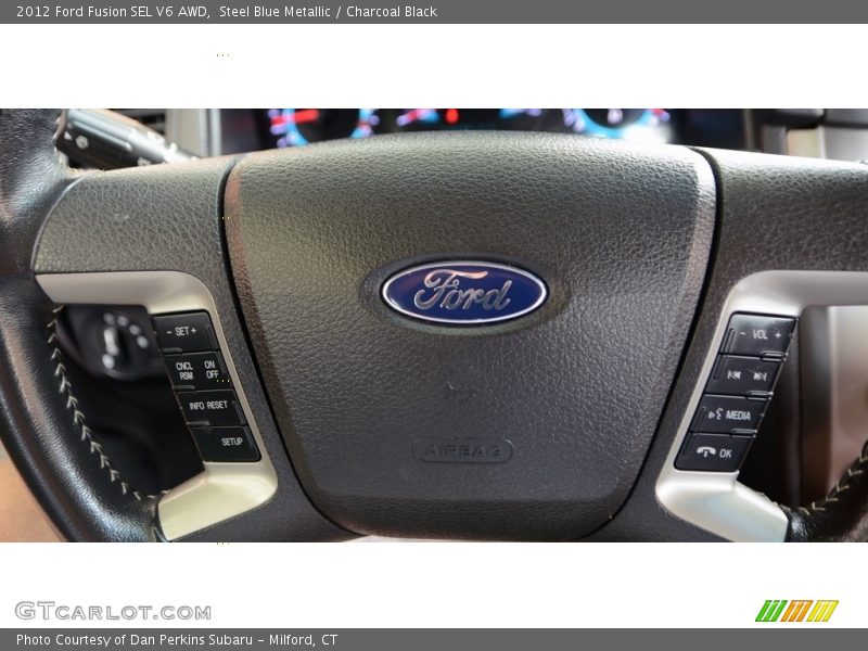 Steel Blue Metallic / Charcoal Black 2012 Ford Fusion SEL V6 AWD