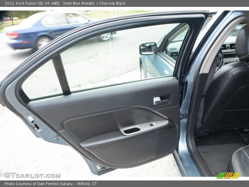 Steel Blue Metallic / Charcoal Black 2012 Ford Fusion SEL V6 AWD