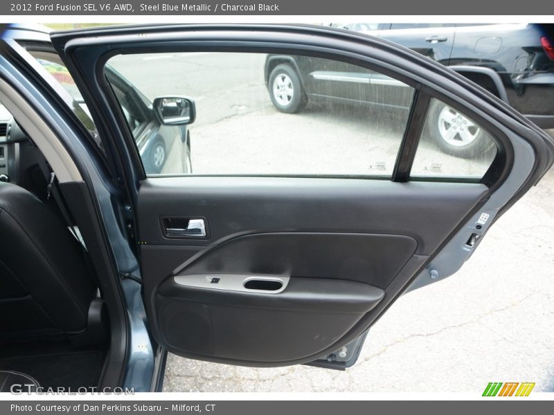 Steel Blue Metallic / Charcoal Black 2012 Ford Fusion SEL V6 AWD