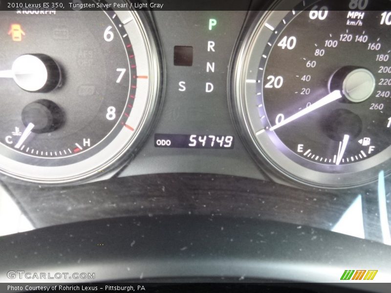 Tungsten Silver Pearl / Light Gray 2010 Lexus ES 350