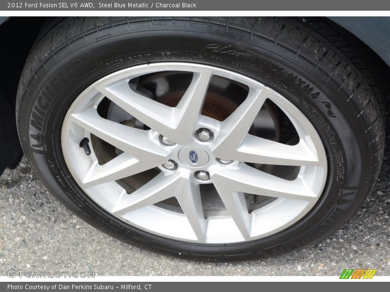 Steel Blue Metallic / Charcoal Black 2012 Ford Fusion SEL V6 AWD
