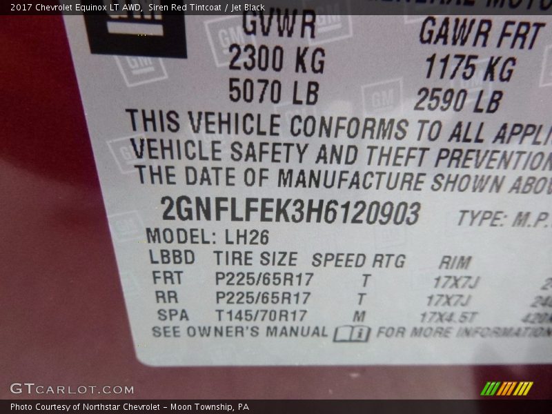 Siren Red Tintcoat / Jet Black 2017 Chevrolet Equinox LT AWD