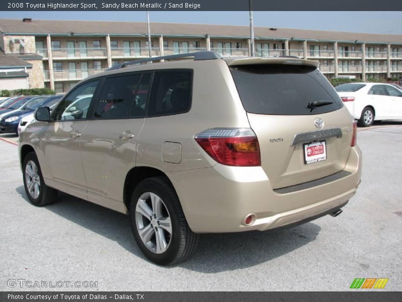 Sandy Beach Metallic / Sand Beige 2008 Toyota Highlander Sport