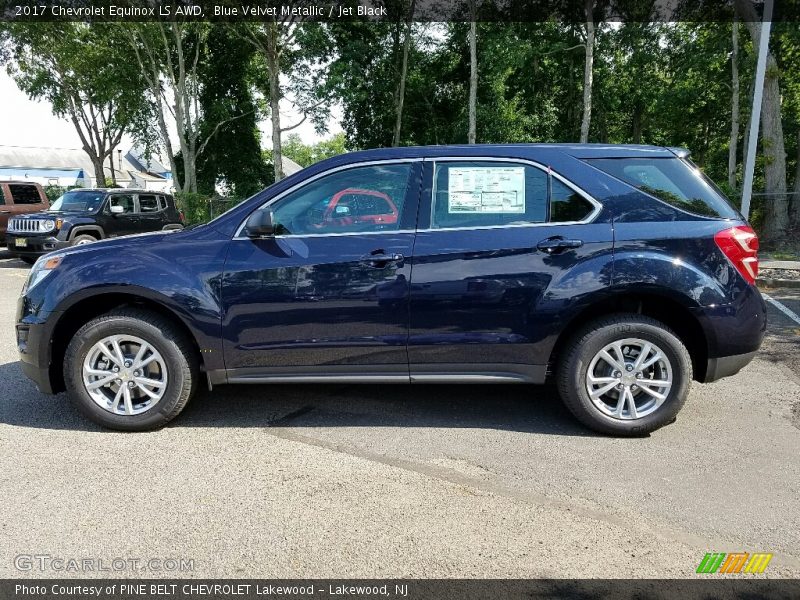 Blue Velvet Metallic / Jet Black 2017 Chevrolet Equinox LS AWD