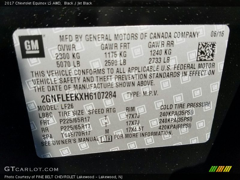 Black / Jet Black 2017 Chevrolet Equinox LS AWD