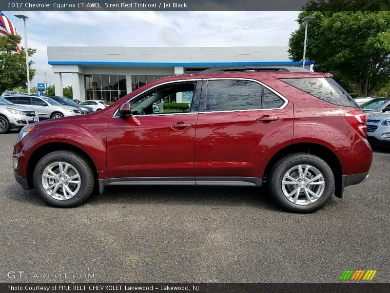 Siren Red Tintcoat / Jet Black 2017 Chevrolet Equinox LT AWD