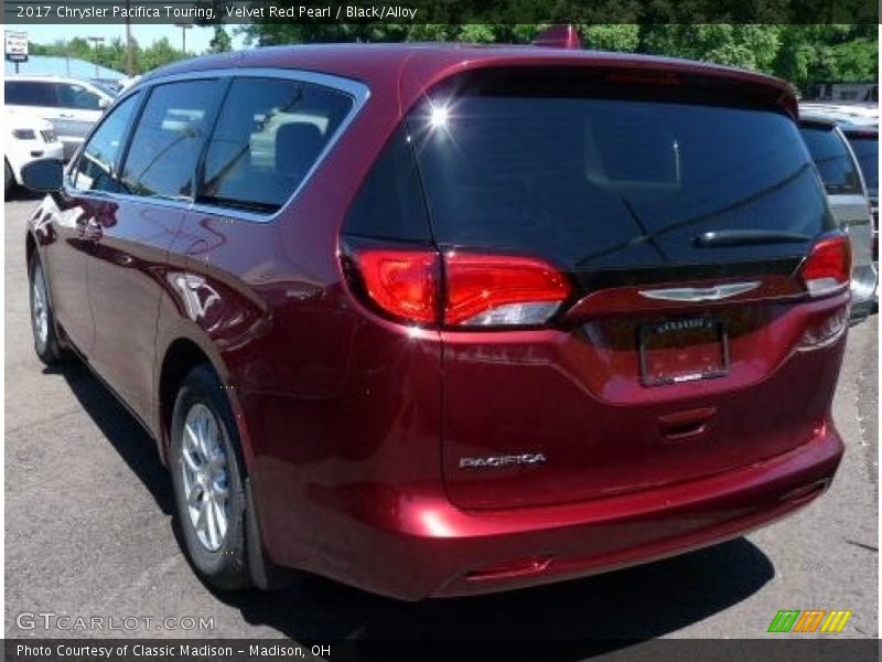 Velvet Red Pearl / Black/Alloy 2017 Chrysler Pacifica Touring