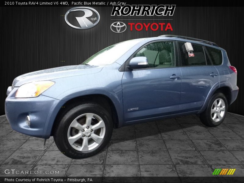Pacific Blue Metallic / Ash Gray 2010 Toyota RAV4 Limited V6 4WD