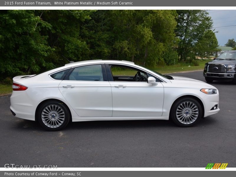 White Platinum Metallic / Medium Soft Ceramic 2015 Ford Fusion Titanium