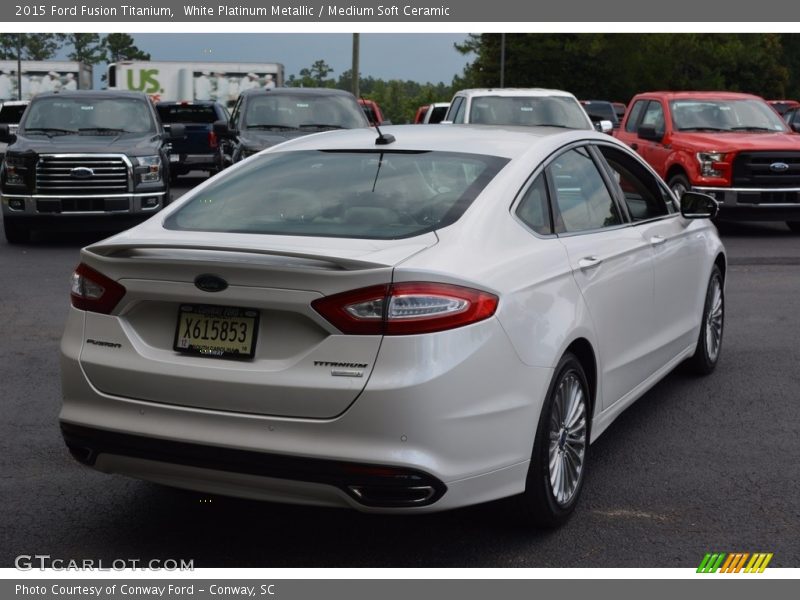 White Platinum Metallic / Medium Soft Ceramic 2015 Ford Fusion Titanium