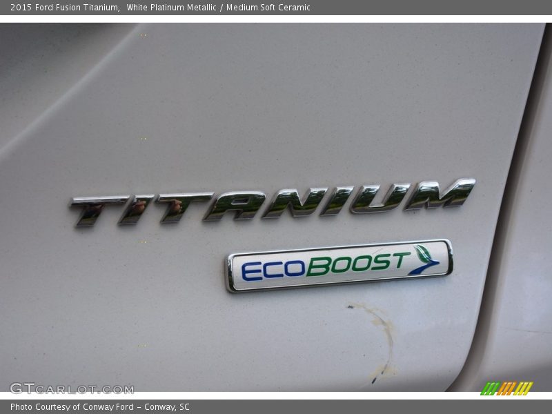 White Platinum Metallic / Medium Soft Ceramic 2015 Ford Fusion Titanium