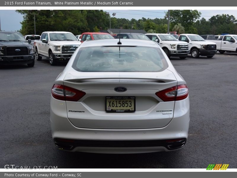 White Platinum Metallic / Medium Soft Ceramic 2015 Ford Fusion Titanium