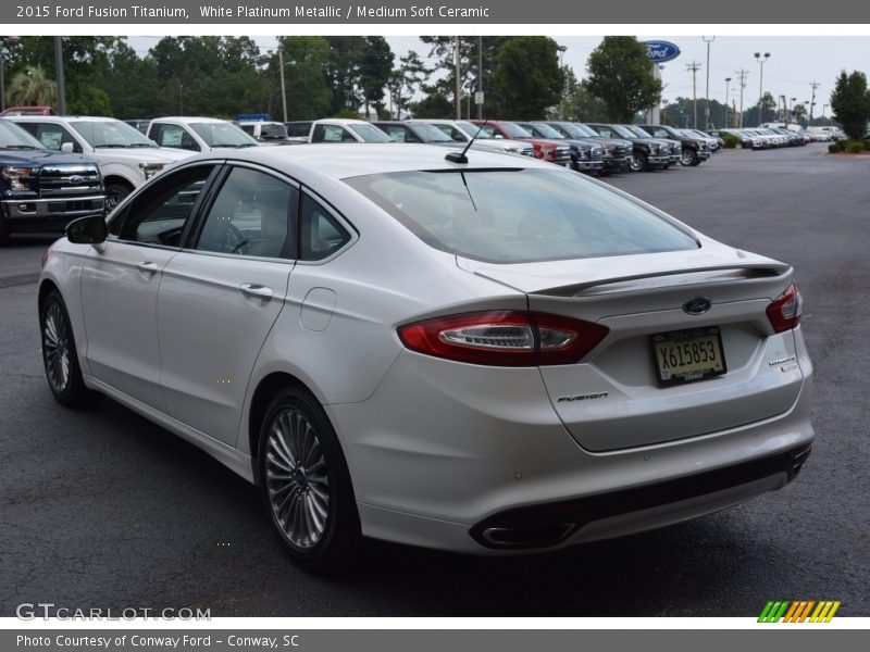 White Platinum Metallic / Medium Soft Ceramic 2015 Ford Fusion Titanium