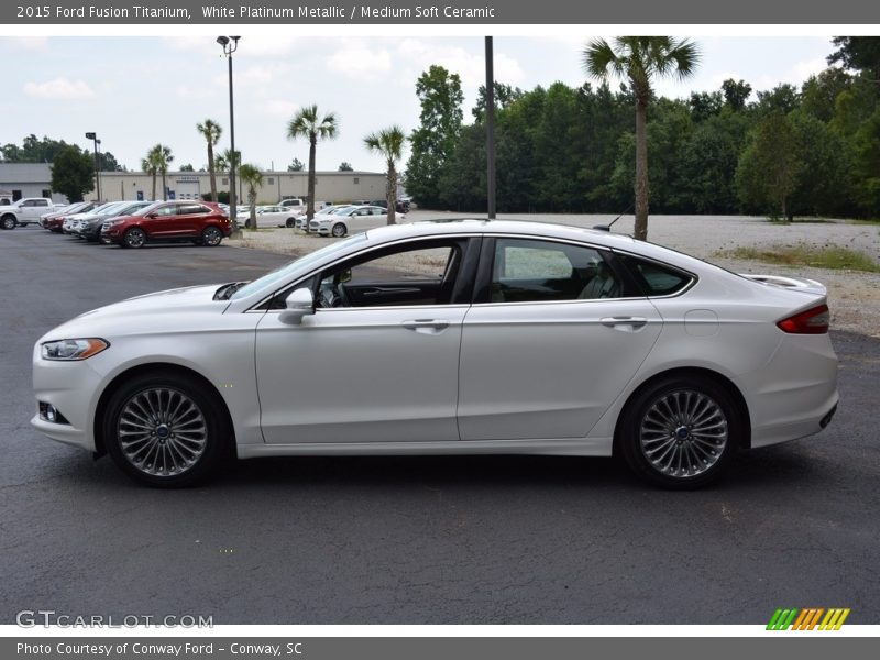 White Platinum Metallic / Medium Soft Ceramic 2015 Ford Fusion Titanium