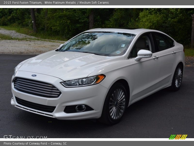 White Platinum Metallic / Medium Soft Ceramic 2015 Ford Fusion Titanium