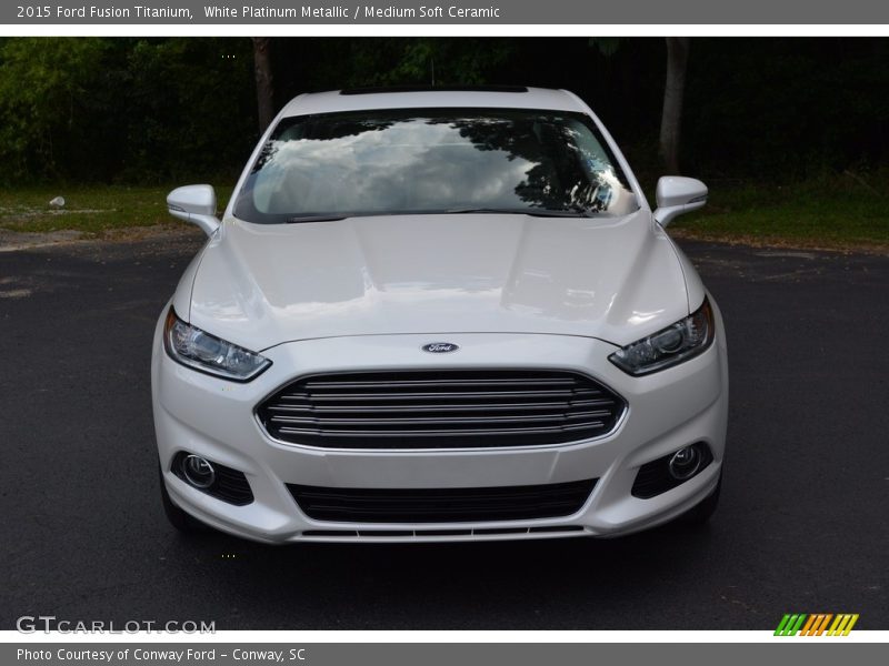 White Platinum Metallic / Medium Soft Ceramic 2015 Ford Fusion Titanium