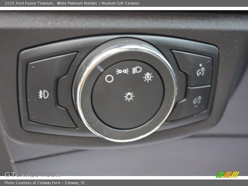 White Platinum Metallic / Medium Soft Ceramic 2015 Ford Fusion Titanium