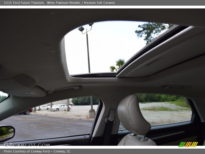 White Platinum Metallic / Medium Soft Ceramic 2015 Ford Fusion Titanium