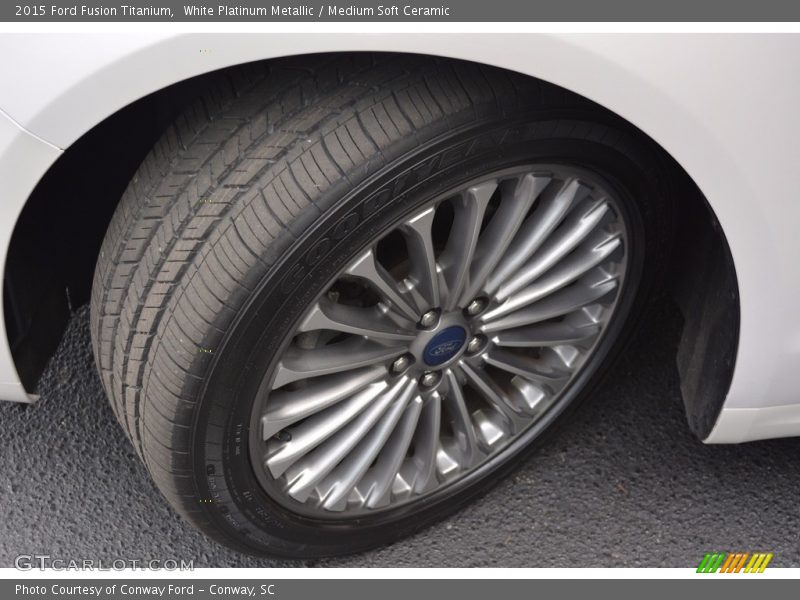 White Platinum Metallic / Medium Soft Ceramic 2015 Ford Fusion Titanium