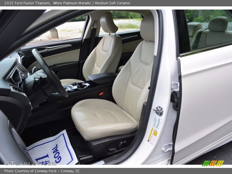 White Platinum Metallic / Medium Soft Ceramic 2015 Ford Fusion Titanium