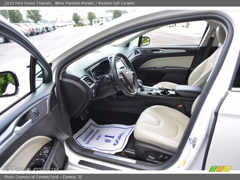 White Platinum Metallic / Medium Soft Ceramic 2015 Ford Fusion Titanium