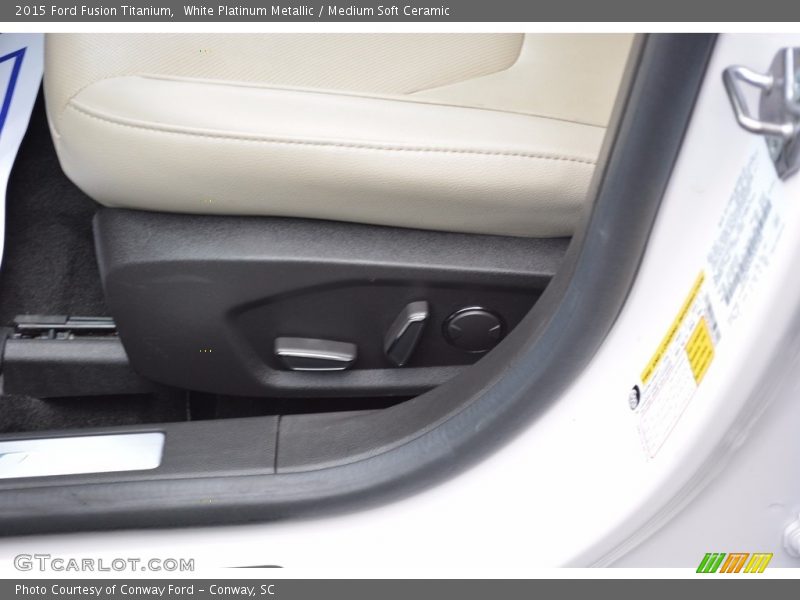 White Platinum Metallic / Medium Soft Ceramic 2015 Ford Fusion Titanium