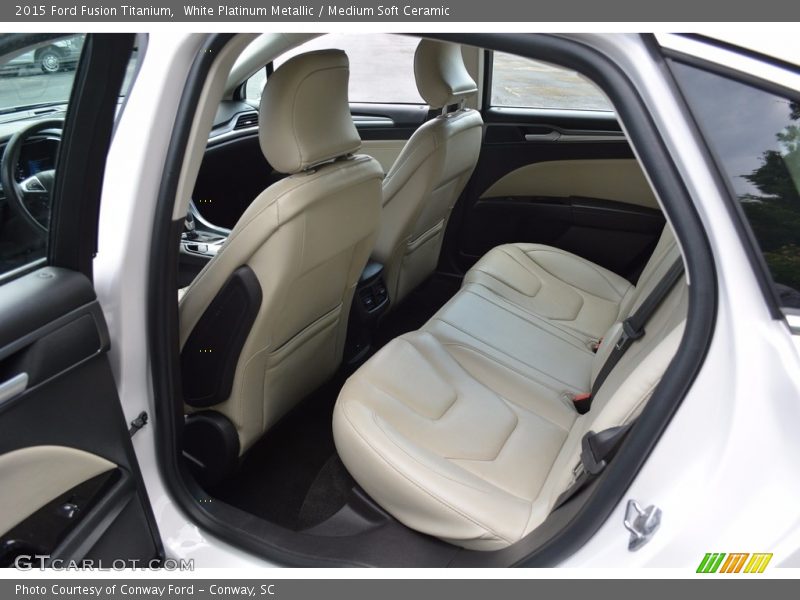 White Platinum Metallic / Medium Soft Ceramic 2015 Ford Fusion Titanium