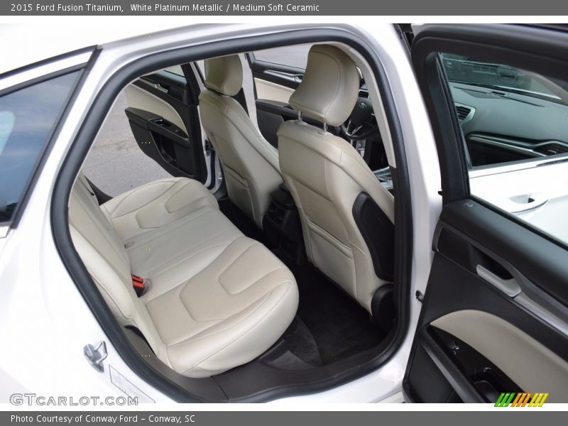 White Platinum Metallic / Medium Soft Ceramic 2015 Ford Fusion Titanium