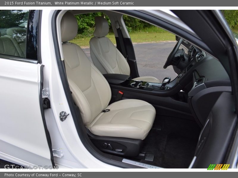 White Platinum Metallic / Medium Soft Ceramic 2015 Ford Fusion Titanium