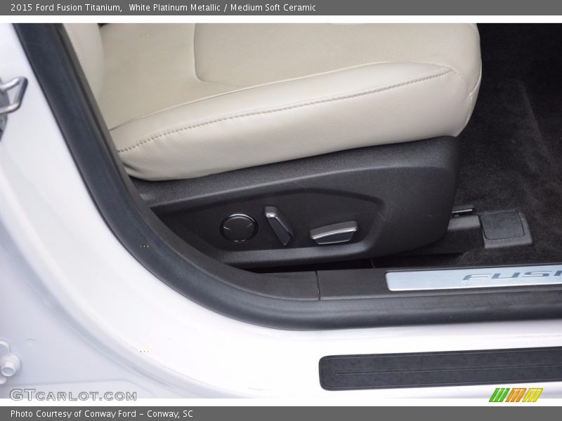 White Platinum Metallic / Medium Soft Ceramic 2015 Ford Fusion Titanium