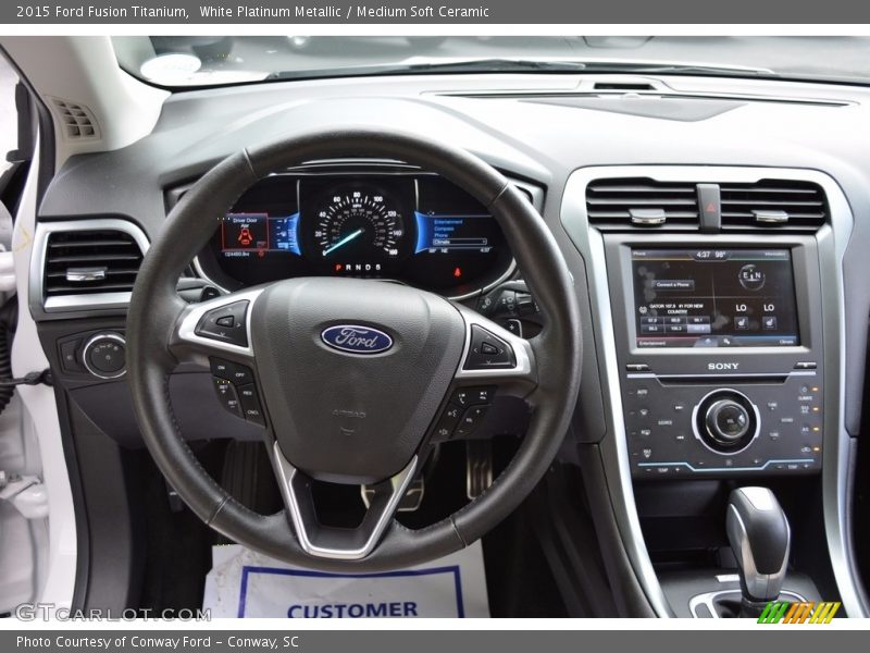 White Platinum Metallic / Medium Soft Ceramic 2015 Ford Fusion Titanium