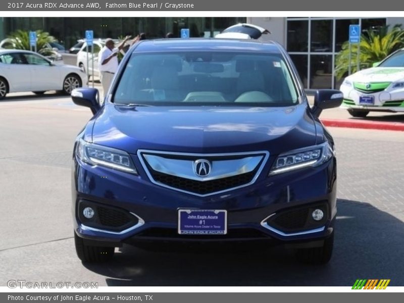 Fathom Blue Pearl / Graystone 2017 Acura RDX Advance AWD