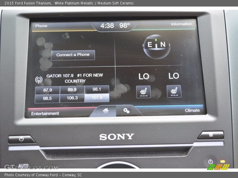 White Platinum Metallic / Medium Soft Ceramic 2015 Ford Fusion Titanium