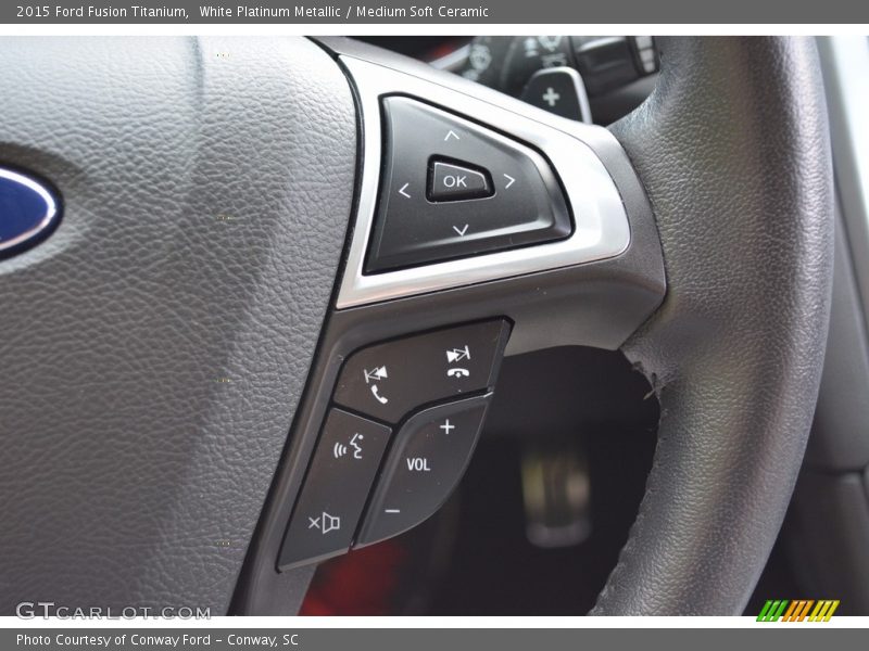 White Platinum Metallic / Medium Soft Ceramic 2015 Ford Fusion Titanium