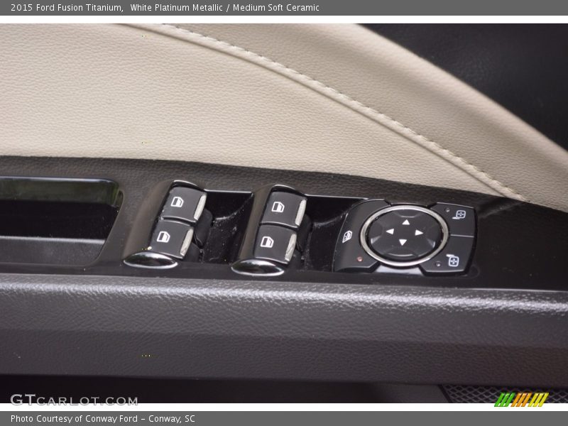 White Platinum Metallic / Medium Soft Ceramic 2015 Ford Fusion Titanium
