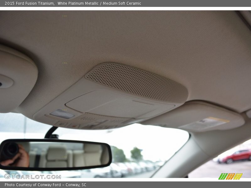 White Platinum Metallic / Medium Soft Ceramic 2015 Ford Fusion Titanium