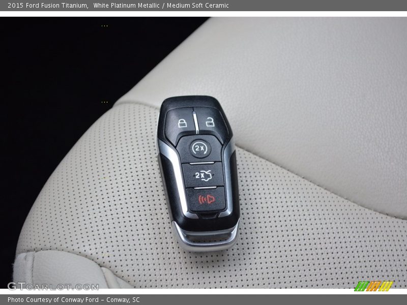 White Platinum Metallic / Medium Soft Ceramic 2015 Ford Fusion Titanium