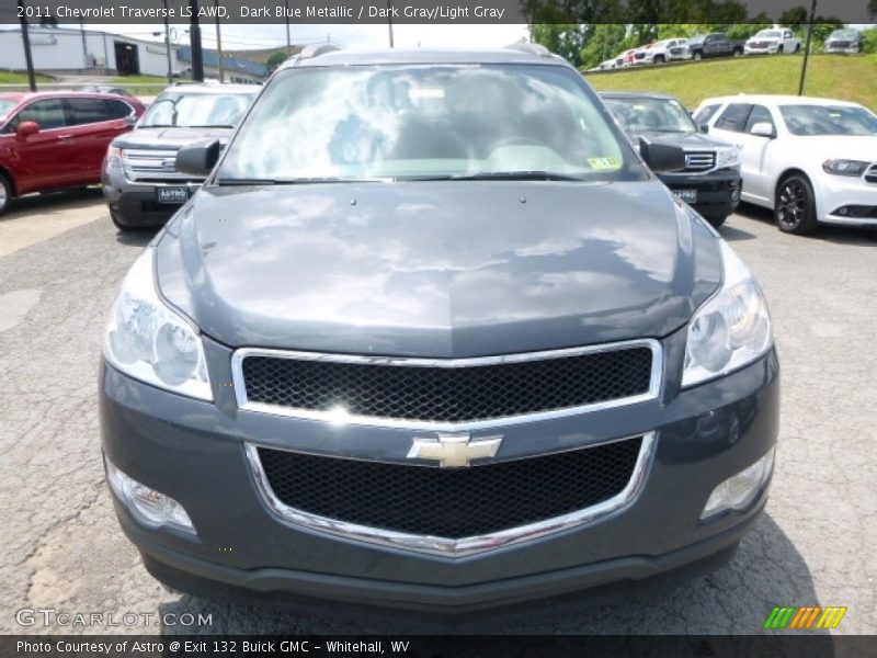 Dark Blue Metallic / Dark Gray/Light Gray 2011 Chevrolet Traverse LS AWD