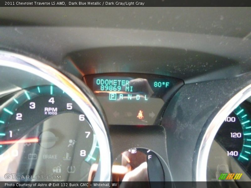 Dark Blue Metallic / Dark Gray/Light Gray 2011 Chevrolet Traverse LS AWD