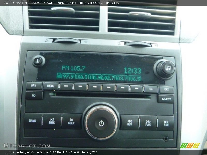 Dark Blue Metallic / Dark Gray/Light Gray 2011 Chevrolet Traverse LS AWD