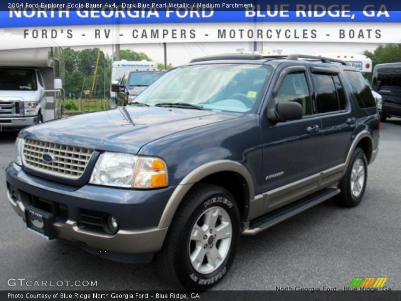 Dark Blue Pearl Metallic / Medium Parchment 2004 Ford Explorer Eddie Bauer 4x4
