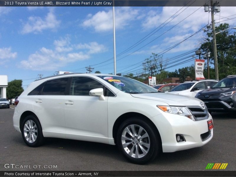 Blizzard White Pearl / Light Gray 2013 Toyota Venza LE AWD