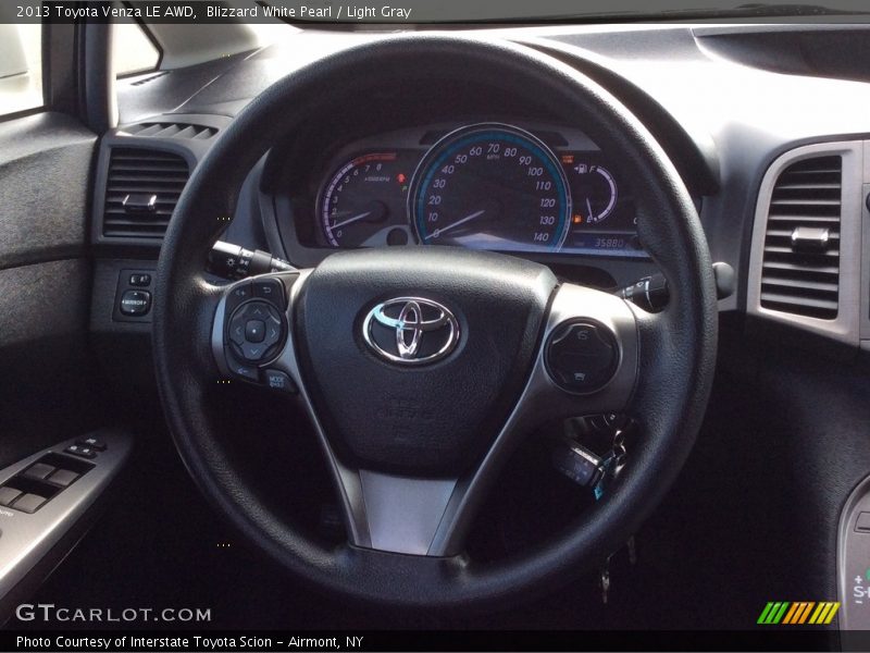 Blizzard White Pearl / Light Gray 2013 Toyota Venza LE AWD