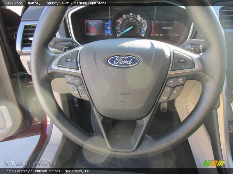 Burgundy Velvet / Medium Light Stone 2017 Ford Fusion SE