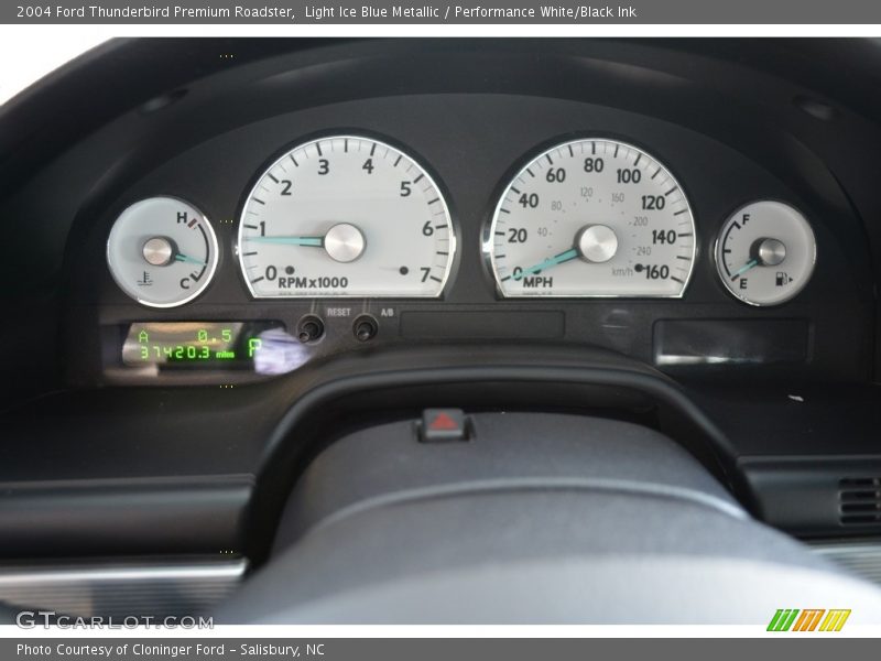 Light Ice Blue Metallic / Performance White/Black Ink 2004 Ford Thunderbird Premium Roadster