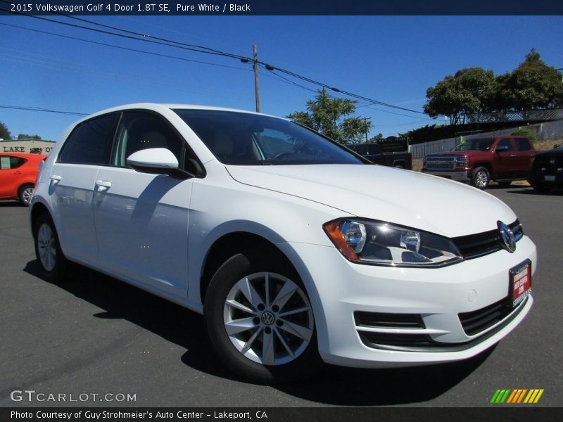 Pure White / Black 2015 Volkswagen Golf 4 Door 1.8T SE