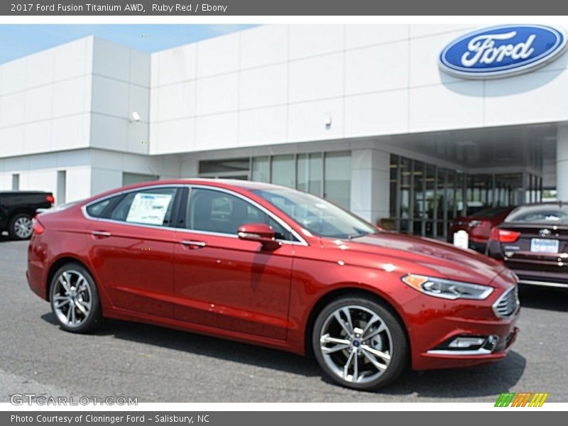 Ruby Red / Ebony 2017 Ford Fusion Titanium AWD