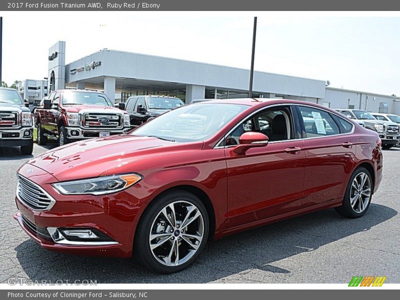 Ruby Red / Ebony 2017 Ford Fusion Titanium AWD