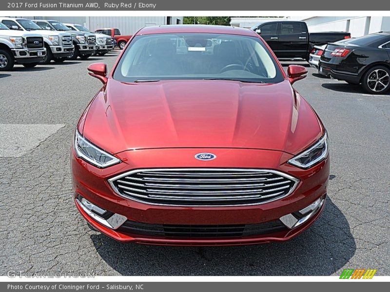 Ruby Red / Ebony 2017 Ford Fusion Titanium AWD