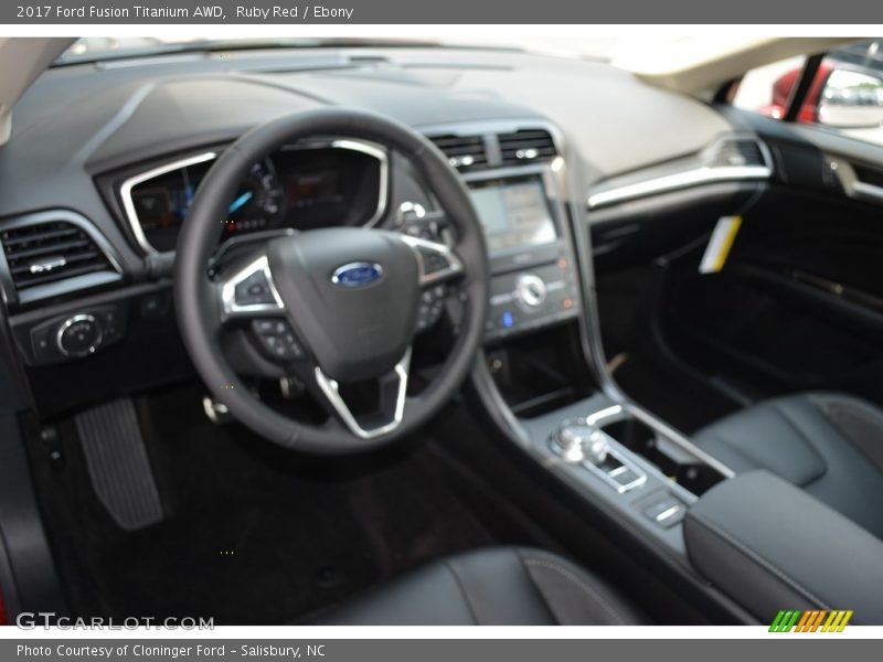 Ruby Red / Ebony 2017 Ford Fusion Titanium AWD